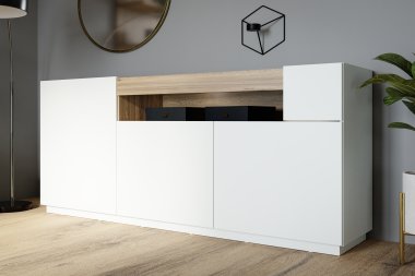 Komoda 180 cm LEWISVILLE Secret Gray/Dąb Valencia LWSK231-M829